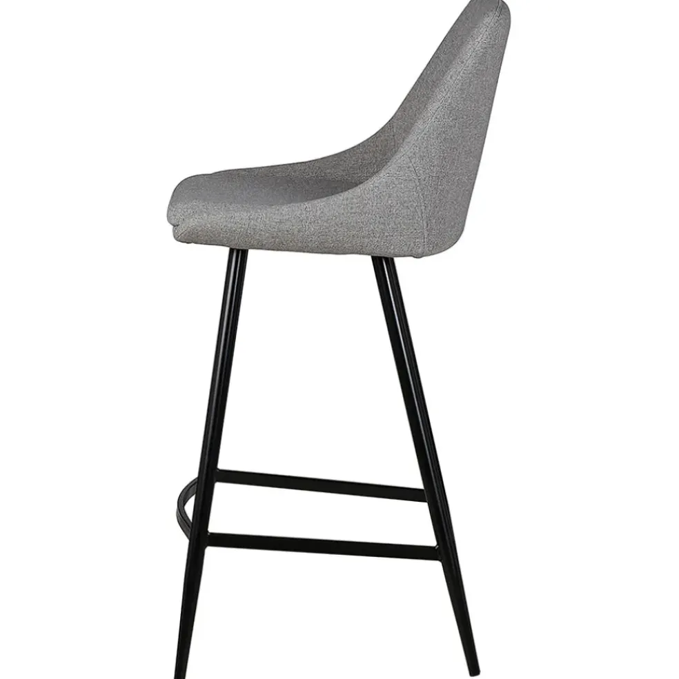 Chaise de bar en tissu gris clair h67cm - Ben