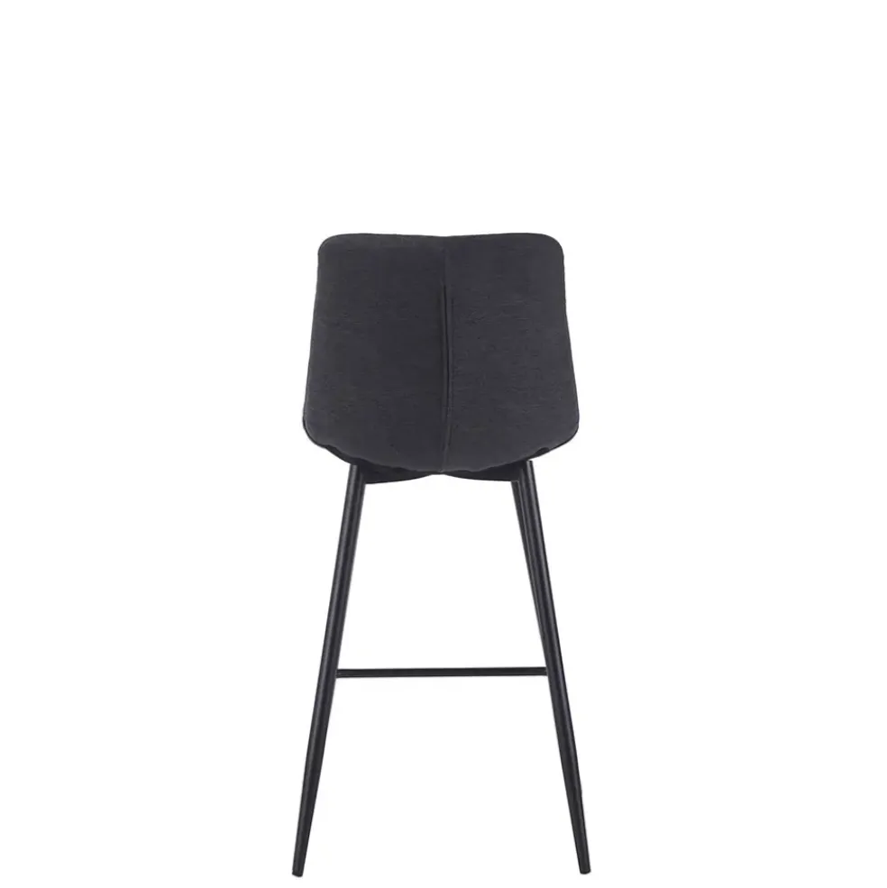 Chaise de bar en tissu matelassé antracithe - Lilly