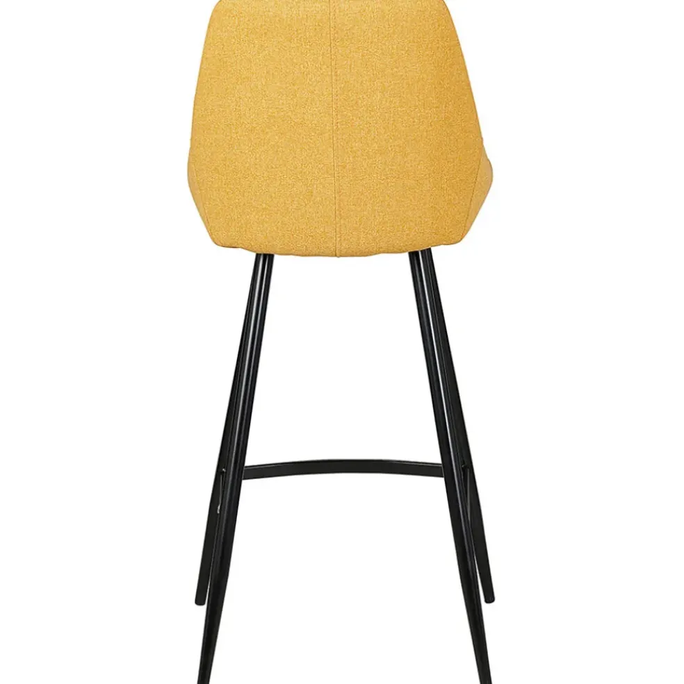 Chaise de bar en tissu moutarde h67cm - Ben