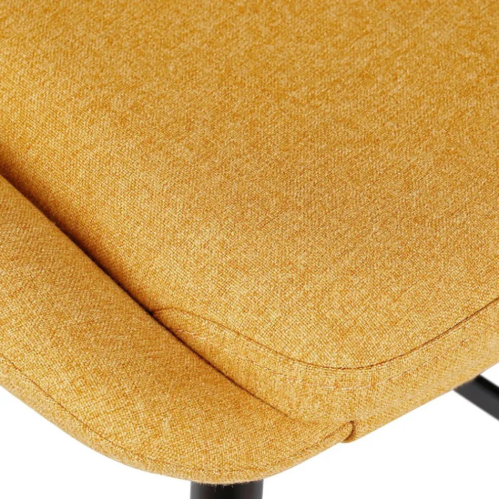Chaise de bar en tissu moutarde h67cm - Ben