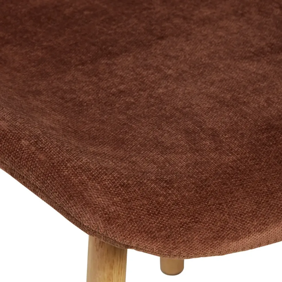 Chaise de bar en tissu soft touch acajou h65cm - Keri