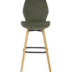 Chaise de bar en tissu soft touch vert bouteille h65cm - Keri