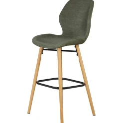 Chaise de bar en tissu soft touch vert bouteille h65cm - Keri