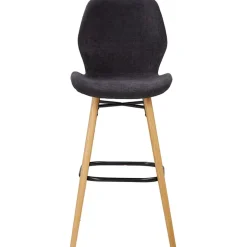 Chaise de bar en tissu soft touch noir h65cm - Keri