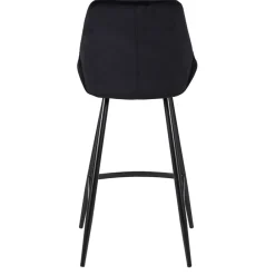 Chaise de bar en velours côtelé noir h67cm - Ben