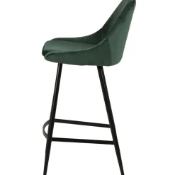 Chaise de bar en velours vert h67cm - Ben