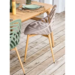 Chaise de jardin en plastique taupe - Alameda