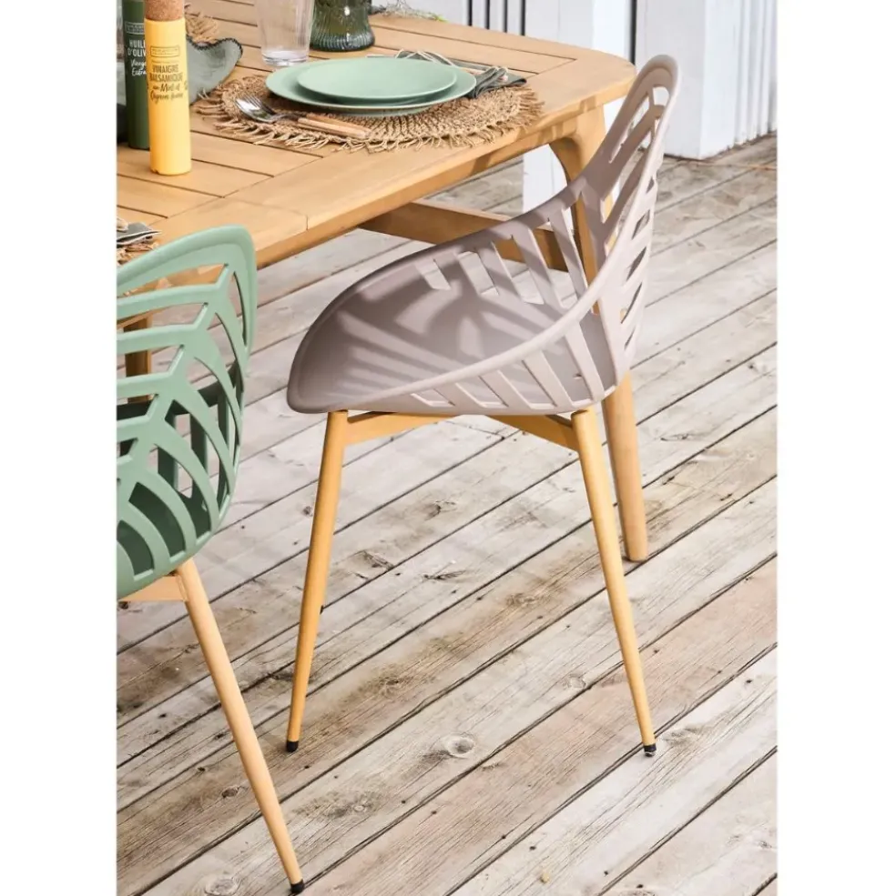 Chaise de jardin en plastique taupe - Alameda