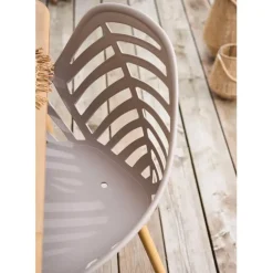 Chaise de jardin en plastique taupe - Alameda