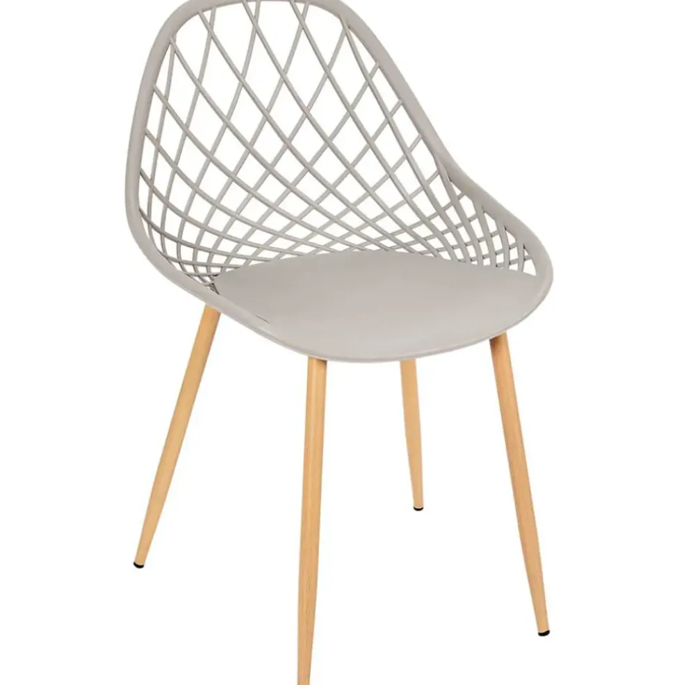 Chaise de jardin en plastique gris taupe - Malaga