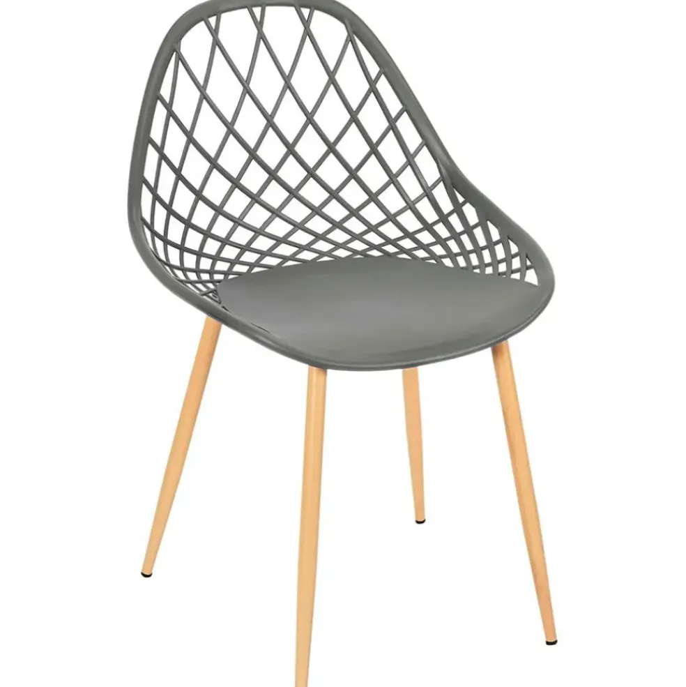 Chaise de jardin en plastique grise - Malaga
