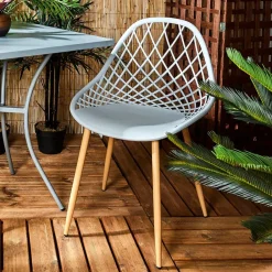 Chaise de jardin en plastique grise - Malaga