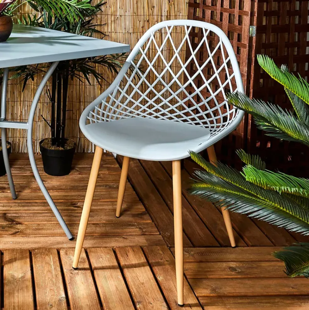 Chaise de jardin en plastique grise - Malaga