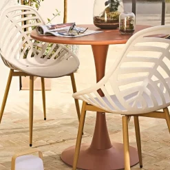 Chaise de jardin en plastique blanc - Alameda
