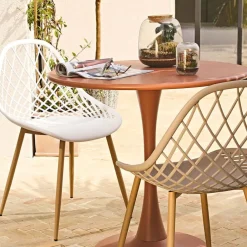 Chaise de jardin en plastique blanc - Malaga