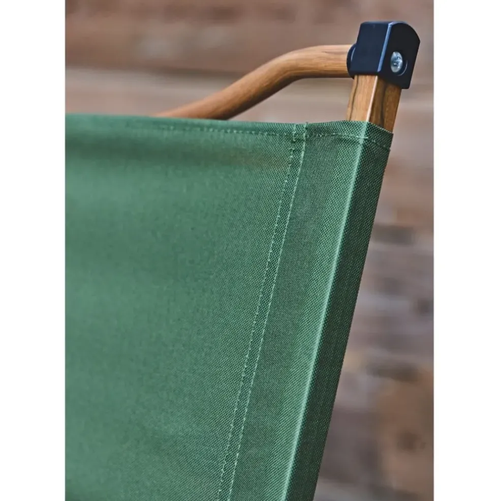Chaise de jardin pliante en bois de hêtre et tissu vert - Mariposa