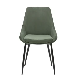 Chaise de salle à manger en velours côtelé kaki - Ben