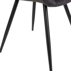 Chaise de salle à manger en velours gris - dana