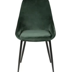 Chaise de salle à manger en velours vert - Ben