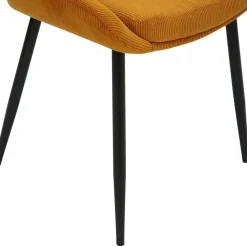 Chaise de salle à manger en velours côtelé curry - Ben