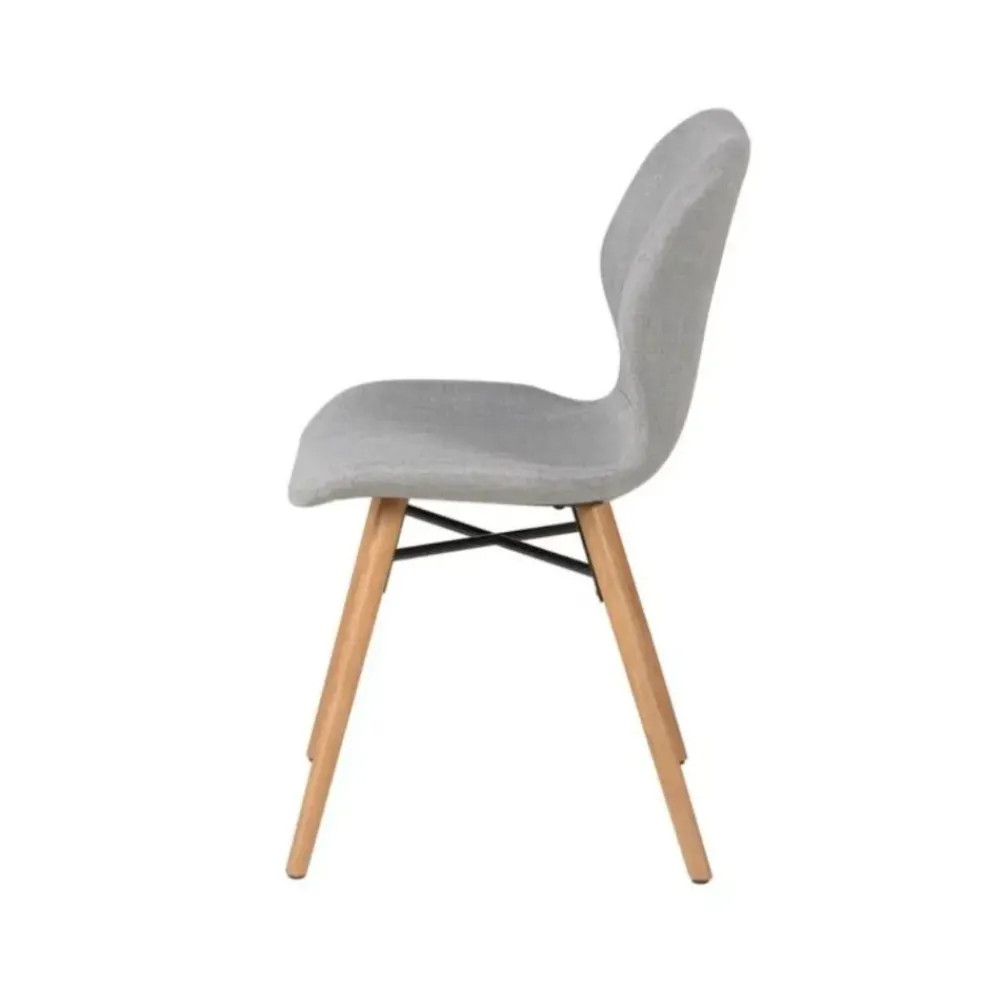 Chaise de salle à manger en tissu gris clair - Gloria