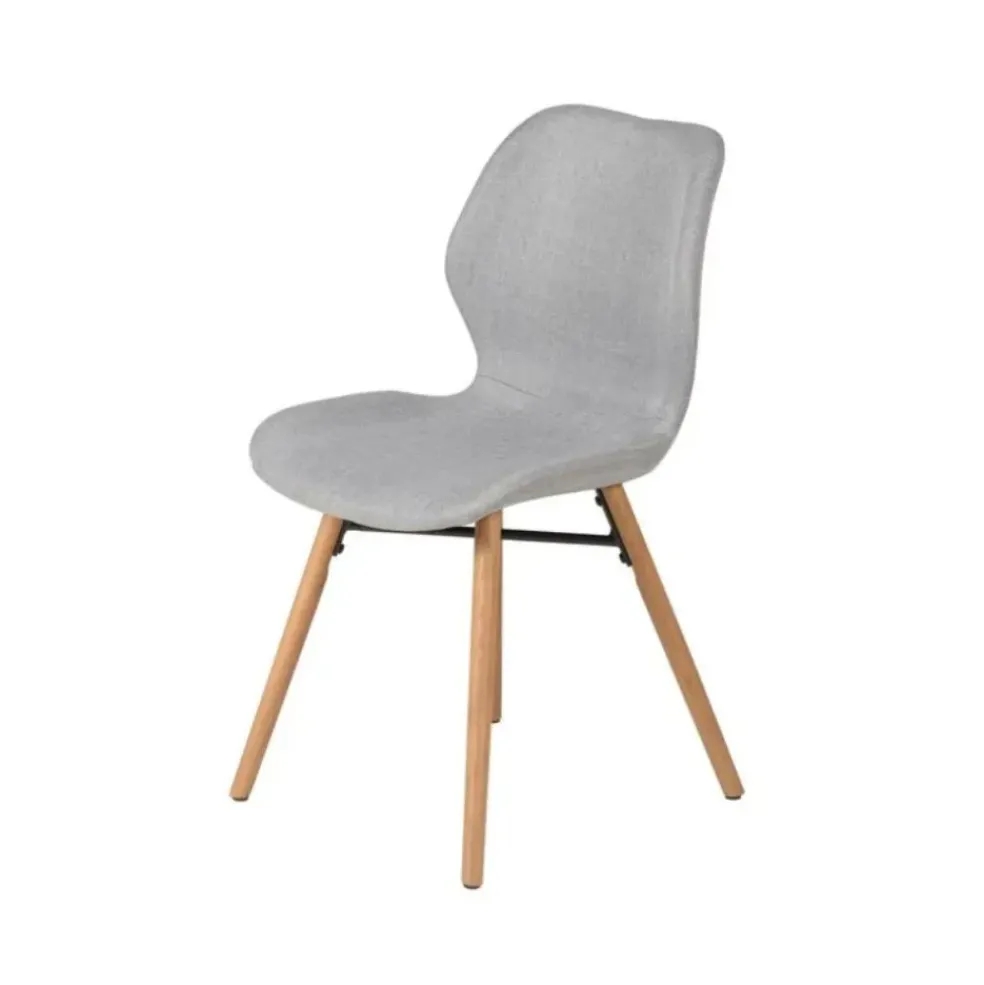 Chaise de salle à manger en tissu gris clair - Gloria