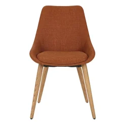 Chaise de salle à manger en tissu cognac - Ben