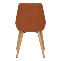 Chaise de salle à manger en tissu cognac - Ben