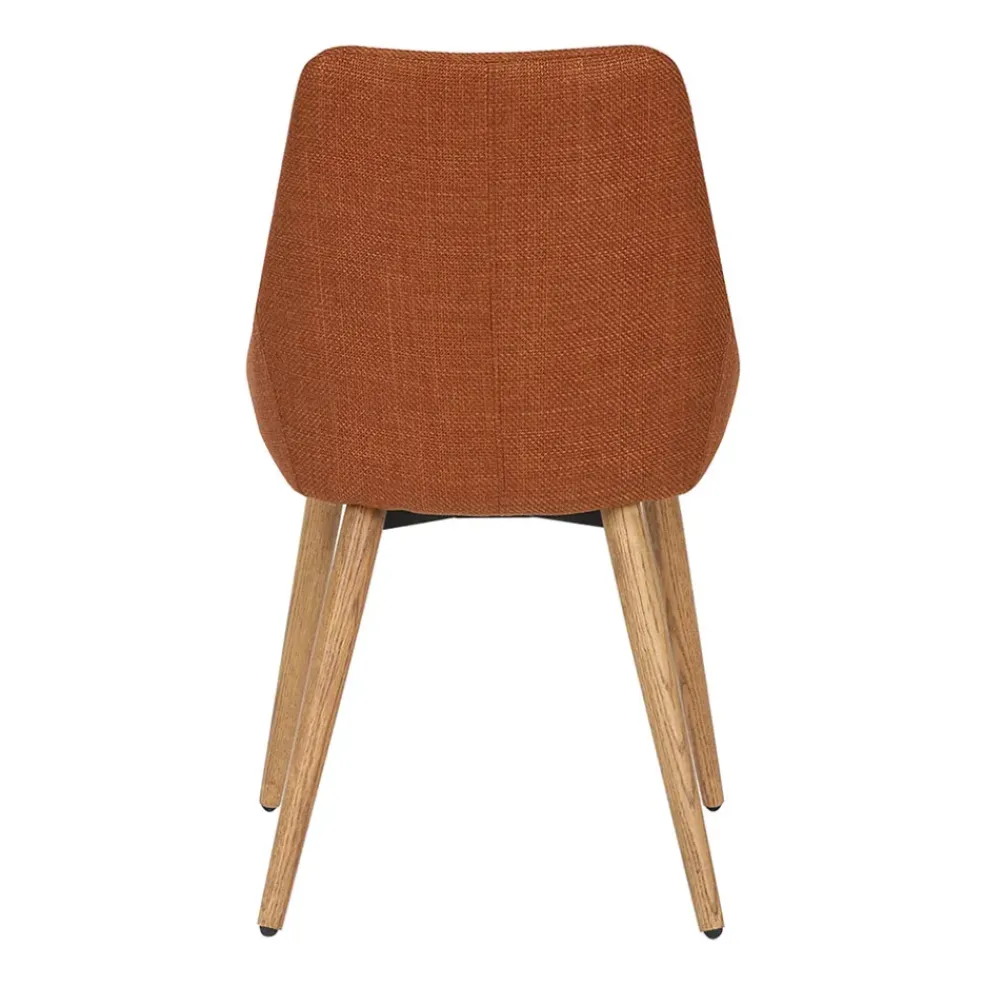 Chaise de salle à manger en tissu cognac - Ben
