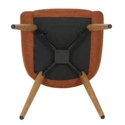 Chaise de salle à manger en tissu cognac - Ben