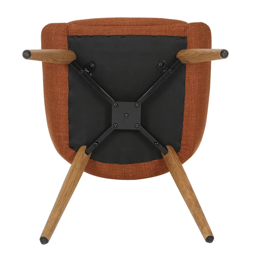 Chaise de salle à manger en tissu cognac - Ben