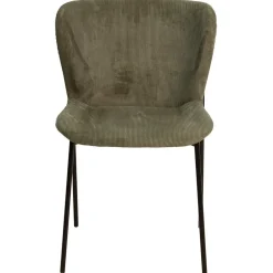 Chaise de salle à manger en velours côtelé vert foncé - Holden