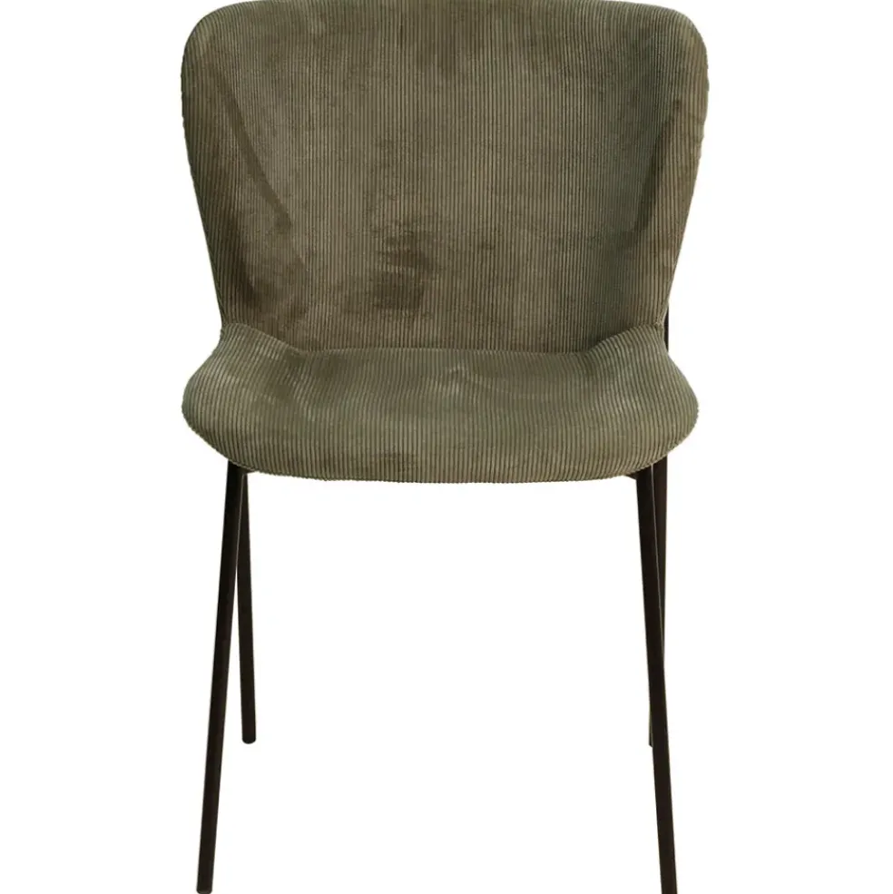 Chaise de salle à manger en velours côtelé vert foncé - Holden
