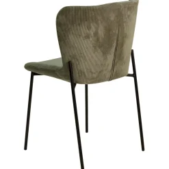 Chaise de salle à manger en velours côtelé vert foncé - Holden
