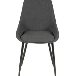Chaise de salle à manger en tissu gris foncé - Ben