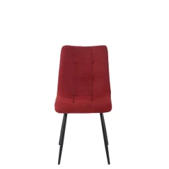 Chaise de salle à manger en tissu matelassé cerise - Lilly