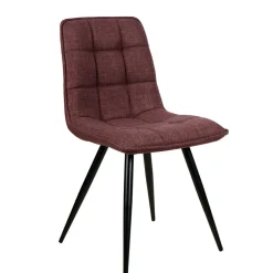 Chaise de salle à manger en tissu matelassé pourpre - Alize