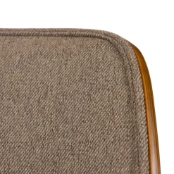 Chaise de salle à manger en tissu gris et noyer - Atlanta