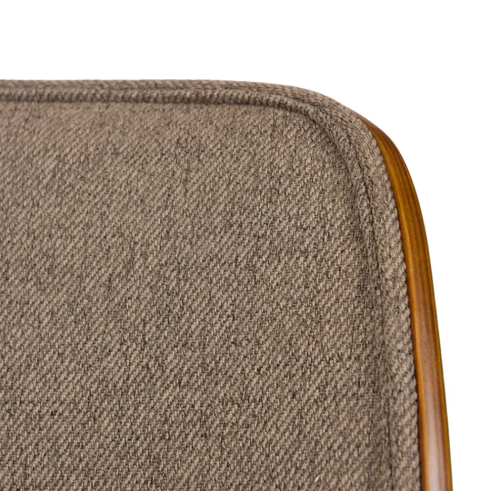 Chaise de salle à manger en tissu gris et noyer - Atlanta