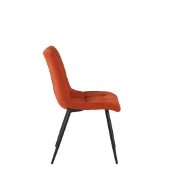 Chaise de salle à manger en tissu matelassé terracotta - lilly