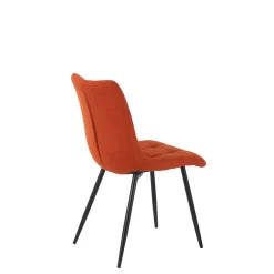 Chaise de salle à manger en tissu matelassé terracotta - lilly