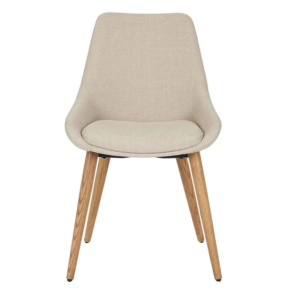 Chaise de salle à manger en tissu crème - Ben