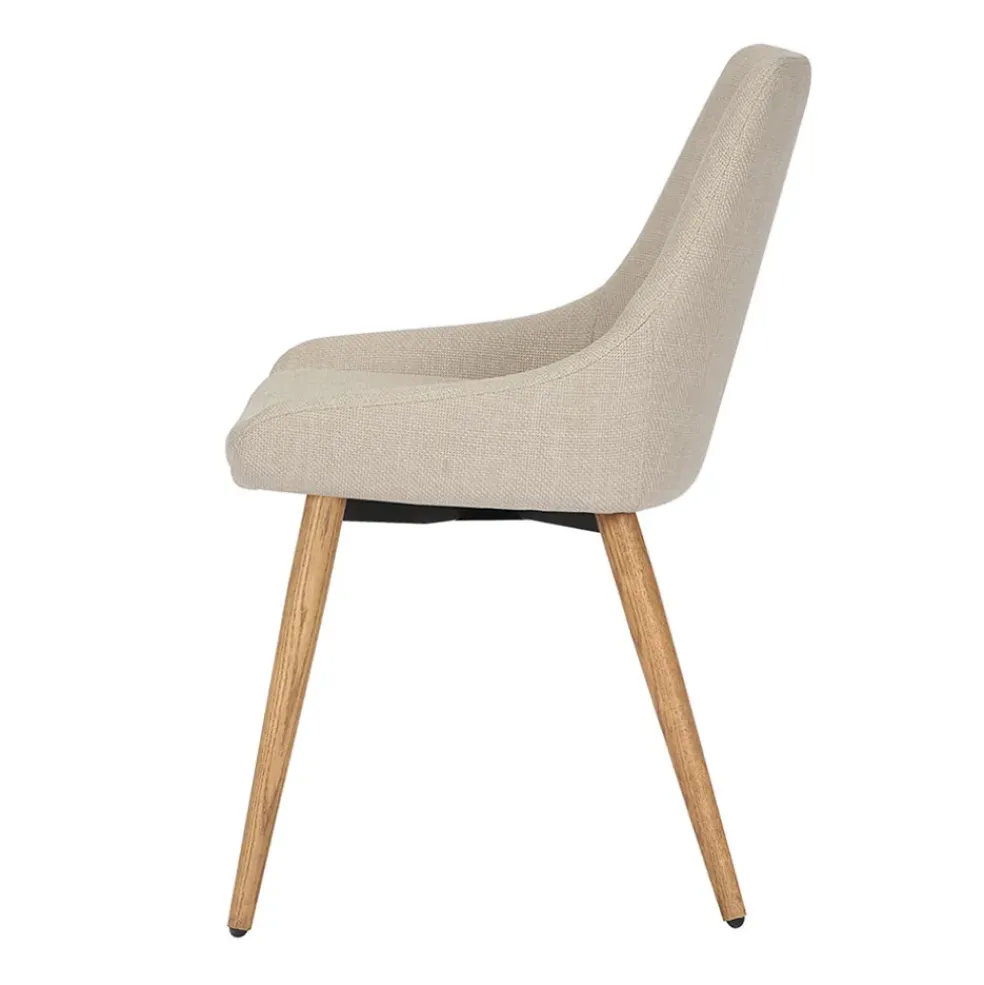 Chaise de salle à manger en tissu crème - Ben