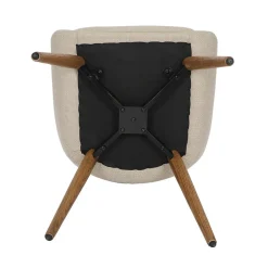 Chaise de salle à manger en tissu crème - Ben