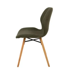 Chaise de salle à manger en tissu vert - Gloria