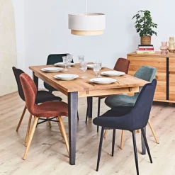 Chaise de salle à manger en velours noir - Ben