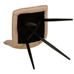 Chaise de salle à manger en tissu matelassé beige - Alize