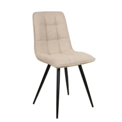 Chaise de salle à manger en tissu matelassé beige - Alize