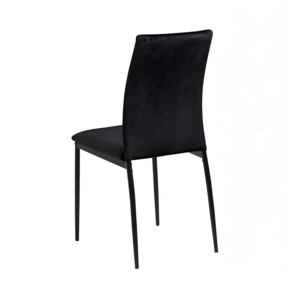 Chaise de salle à manger en tissu noir - Demia