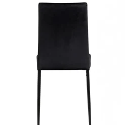 Chaise de salle à manger en tissu noir - Demia